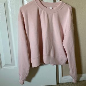 Lululemon pink mist perfectly oversized cropped crew in softstreme
